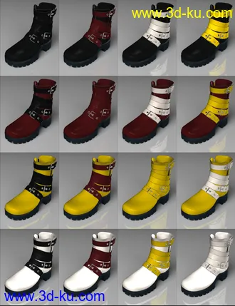 3D打印模型Leather Boots for Genesis 2, 3 and 8 Female(s)的图片