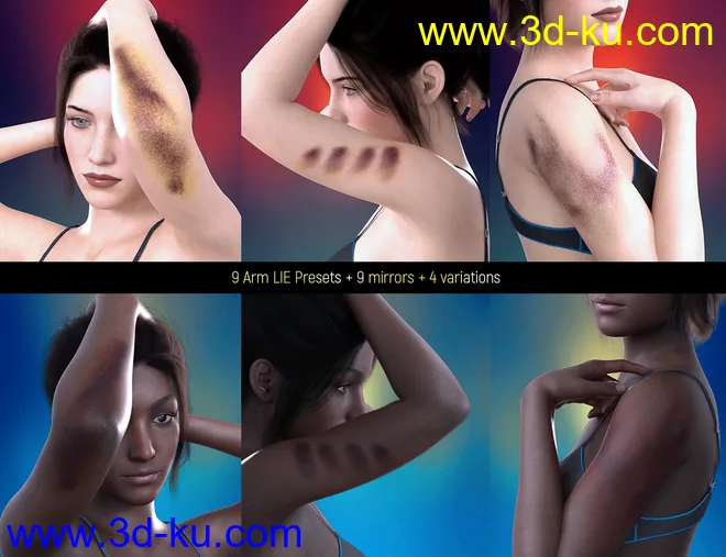 LIE Body Bruises for Genesis 3 and 8 Female(s)模型的图片2