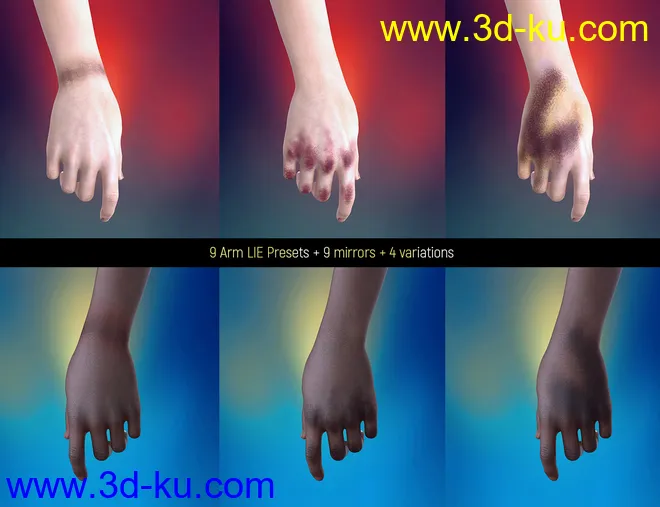 LIE Body Bruises for Genesis 3 and 8 Female(s)模型的图片4