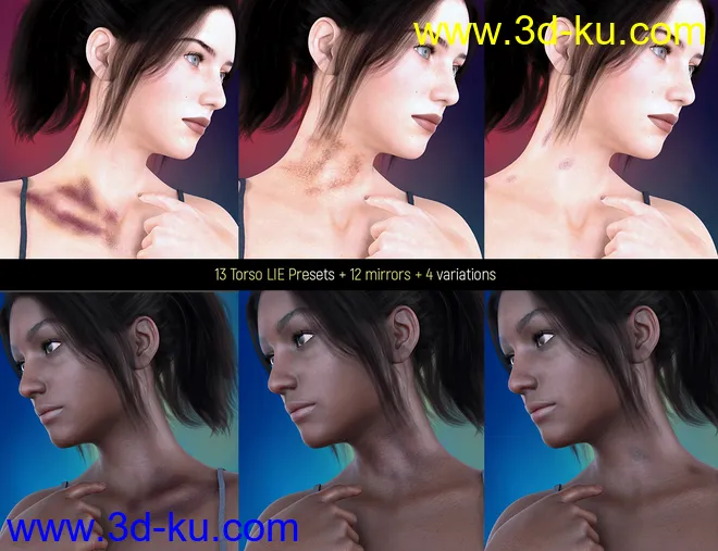 LIE Body Bruises for Genesis 3 and 8 Female(s)模型的图片8