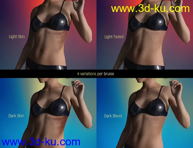 LIE Body Bruises for Genesis 3 and 8 Female(s)模型的图片12