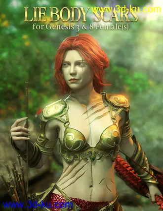 3D打印模型LIE Body Scars for Genesis 3 & 8 Female(s)的图片