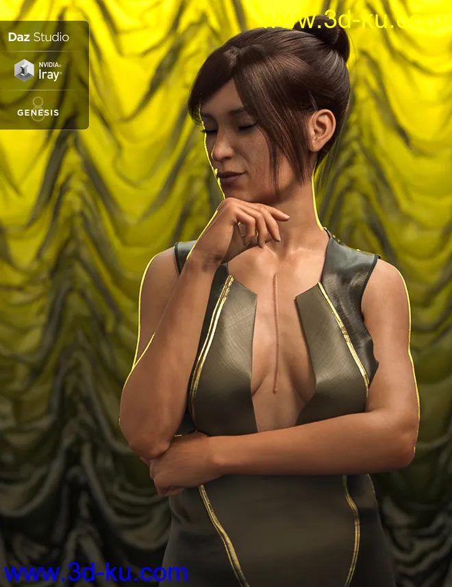 LIE Body Scars for Genesis 3 & 8 Female(s)模型的图片7