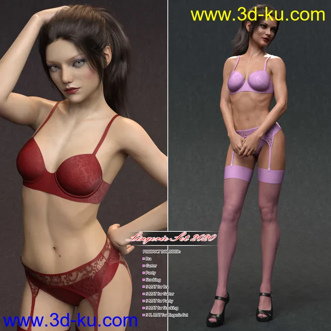 Lingerie Set 2020 for Genesis 8 Female模型的图片1