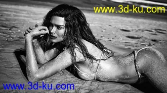 3D打印模型Long Wet Hair with dForce for Genesis 8的图片