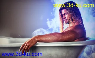 Long Wet Hair with dForce for Genesis 8模型的图片8