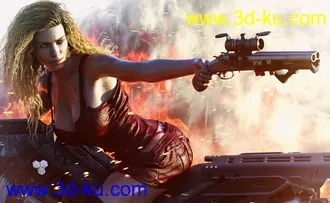 Long Wet Hair with dForce for Genesis 8模型的图片15