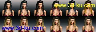 3D打印模型Long Wet Hair with dForce for Genesis 8的图片