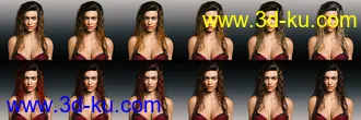 3D打印模型Long Wet Hair with dForce for Genesis 8的图片