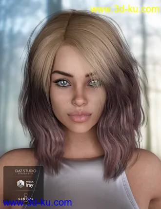 3D打印模型Loona Hair for Genesis 3 and 8 Female(s)的图片