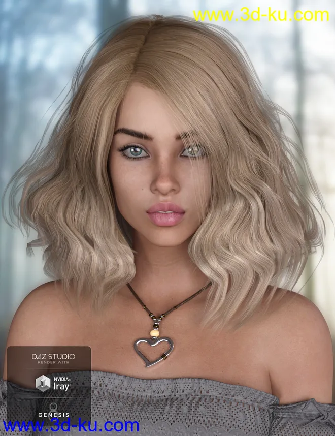 Loona Hair for Genesis 3 and 8 Female(s)模型的图片8