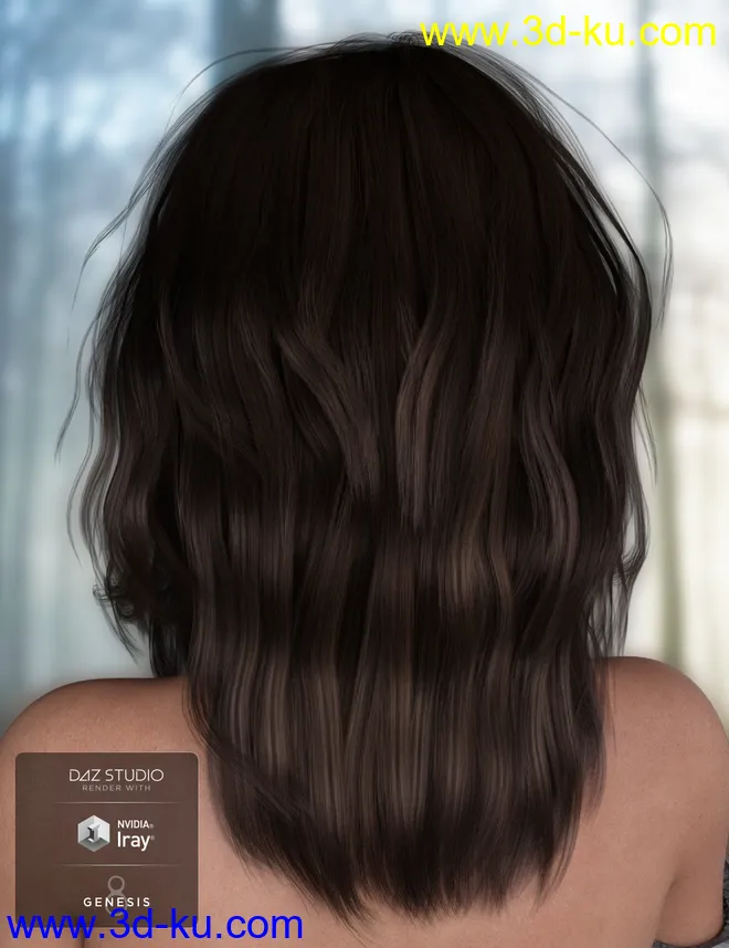 Loona Hair for Genesis 3 and 8 Female(s)模型的图片9