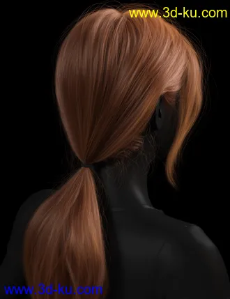 3D打印模型Low Ponytail Hair for Genesis 3 and 8 Female(s)的图片
