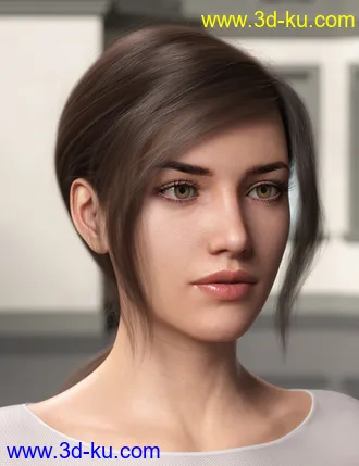 Low Ponytail Hair for Genesis 3 and 8 Female(s)模型的图片4