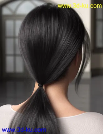 Low Ponytail Hair for Genesis 3 and 8 Female(s)模型的图片7