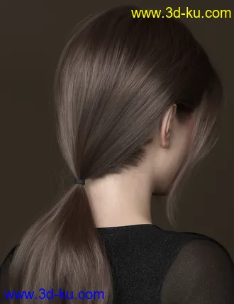 3D打印模型Low Ponytail Hair for Genesis 3 and 8 Female(s)的图片