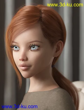 3D打印模型Low Ponytail Hair for Genesis 3 and 8 Female(s)的图片