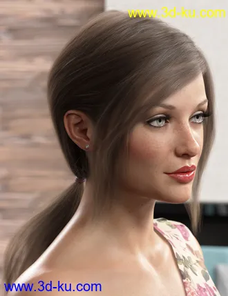3D打印模型Low Ponytail Hair for Genesis 3 and 8 Female(s)的图片