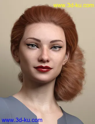3D打印模型Low Updo Hair for Genesis 3 and 8 Female(s)的图片