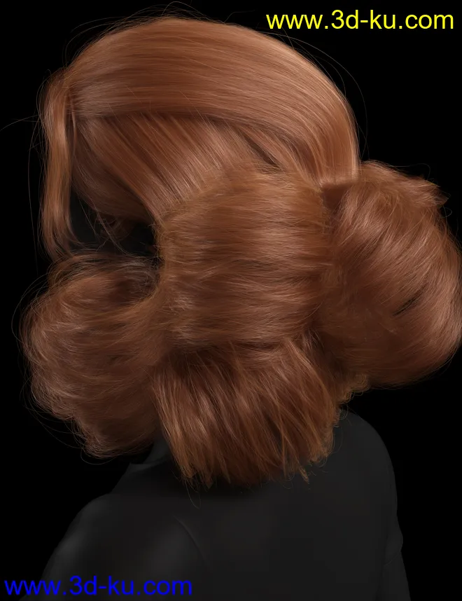 Low Updo Hair for Genesis 3 and 8 Female(s)模型的图片3