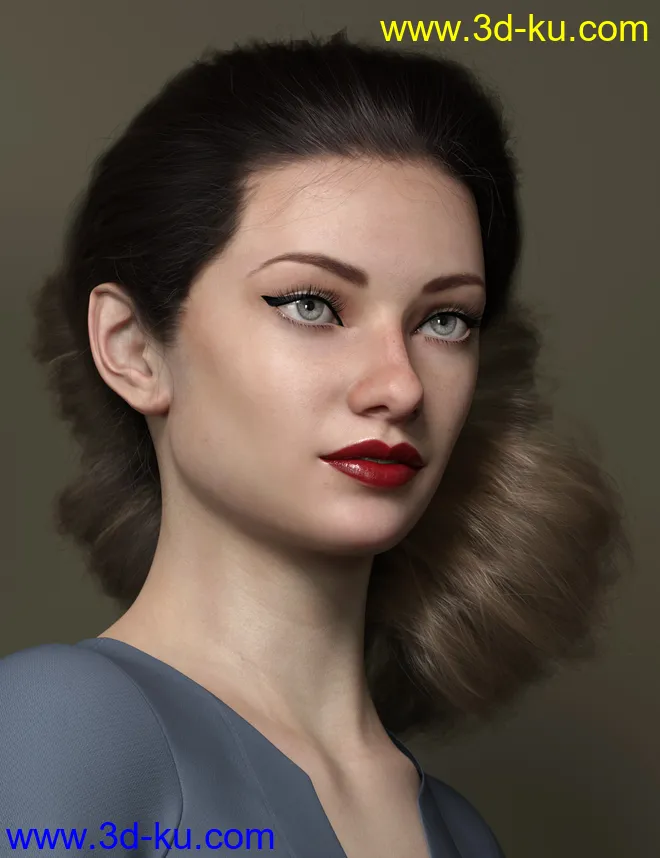 Low Updo Hair for Genesis 3 and 8 Female(s)模型的图片9