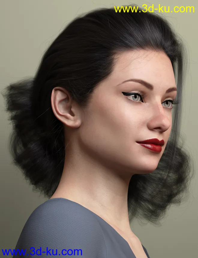 Low Updo Hair for Genesis 3 and 8 Female(s)模型的图片10