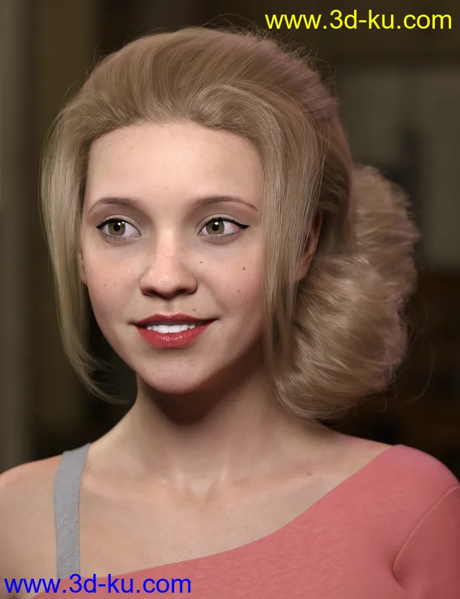 Low Updo Hair for Genesis 3 and 8 Female(s)模型的图片15