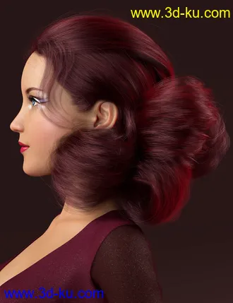 3D打印模型Low Updo Hair for Genesis 3 and 8 Female(s)的图片