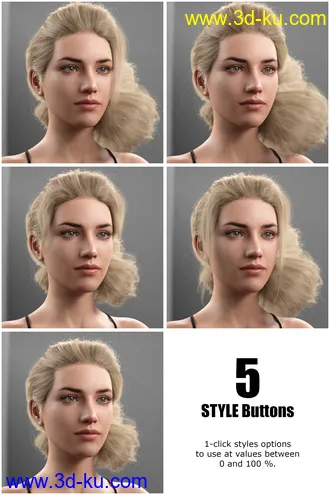 3D打印模型Low Updo Hair for Genesis 3 and 8 Female(s)的图片