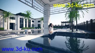 Luxury Pool House and Garden模型的图片2