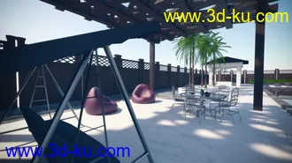 3D打印模型Luxury Pool House and Garden的图片