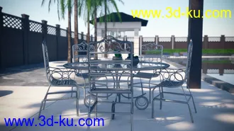 3D打印模型Luxury Pool House and Garden的图片