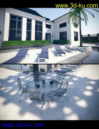 3D打印模型Luxury Pool House and Garden的图片