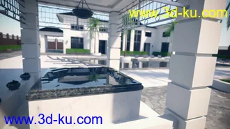 3D打印模型Luxury Pool House and Garden的图片