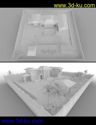 3D打印模型Luxury Pool House and Garden的图片