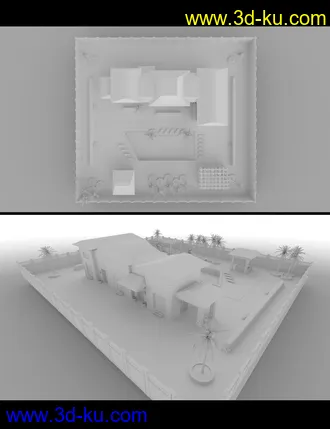3D打印模型Luxury Pool House and Garden的图片