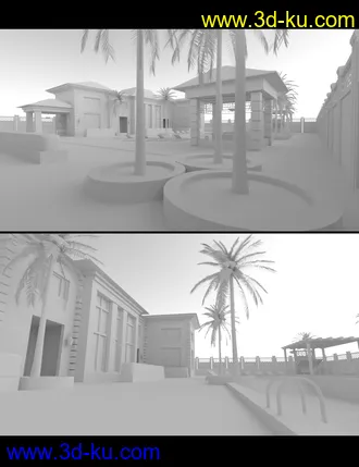 3D打印模型Luxury Pool House and Garden的图片