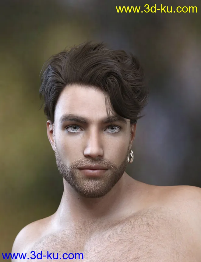 Magnus Hair for Genesis 3 and Genesis 8 Male(s)模型的图片1