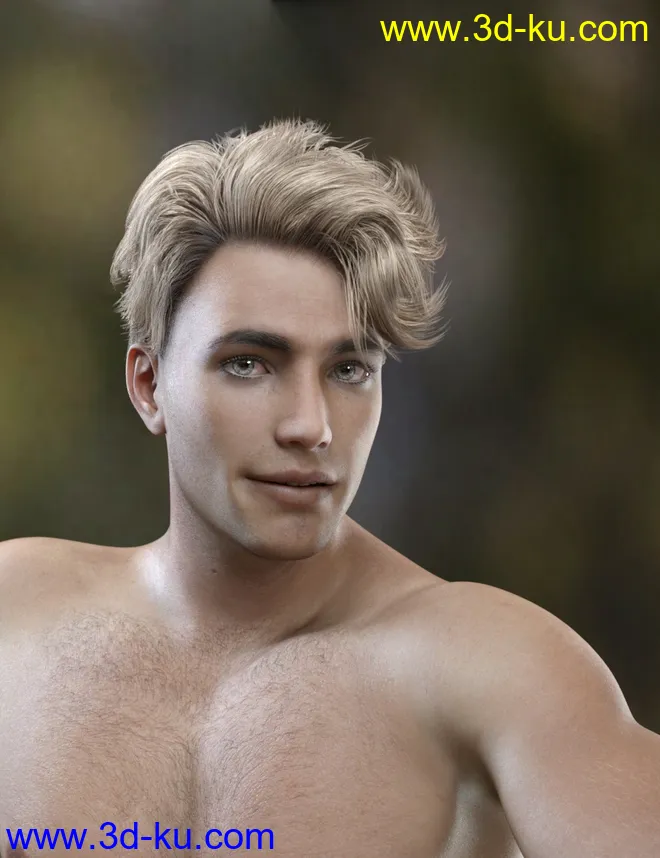 Magnus Hair for Genesis 3 and Genesis 8 Male(s)模型的图片4