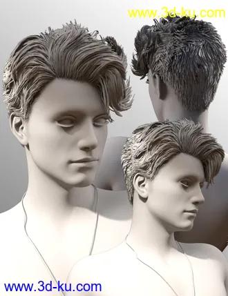 3D打印模型Magnus Hair for Genesis 3 and Genesis 8 Male(s)的图片