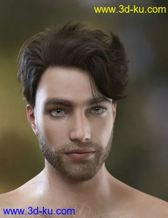 3D打印模型Magnus Hair for Genesis 3 and Genesis 8 Male(s)的图片
