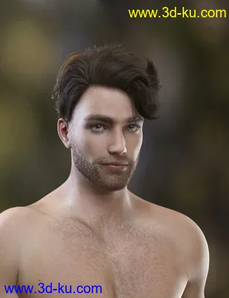 3D打印模型Magnus Hair for Genesis 3 and Genesis 8 Male(s)的图片