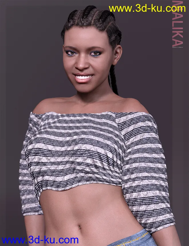 Malika HD & Smile HD Expression for Genesis 8 Female模型的图片4