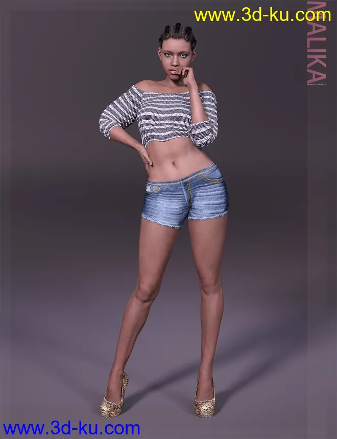 Malika HD & Smile HD Expression for Genesis 8 Female模型的图片5