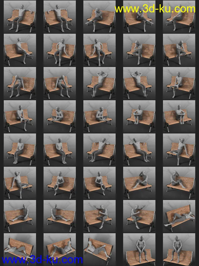 MD Bench Prop and Poses for Genesis 8模型的图片10