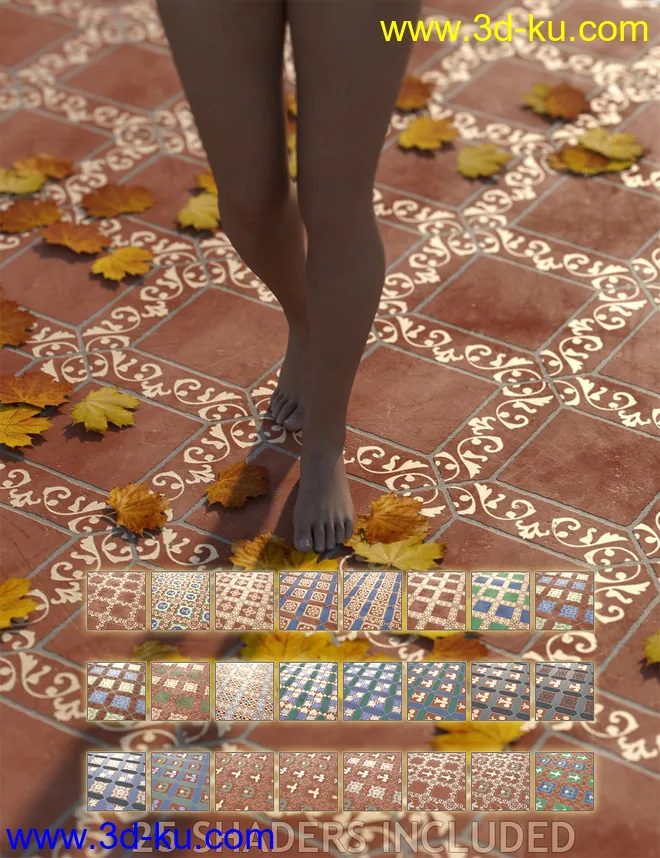 Medieval Inspired Floor Tile Shaders模型的图片1