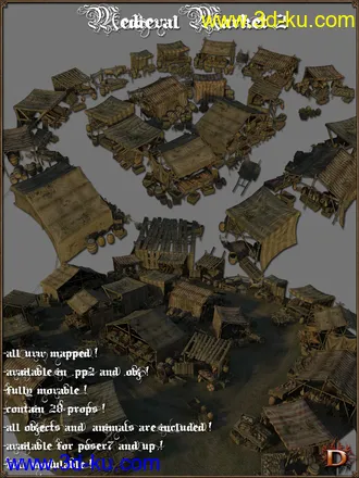 3D打印模型Medieval Market 2的图片