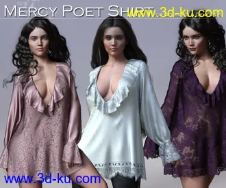 3D打印模型Mercy Poet Shirt for G3 and G8 Females的图片