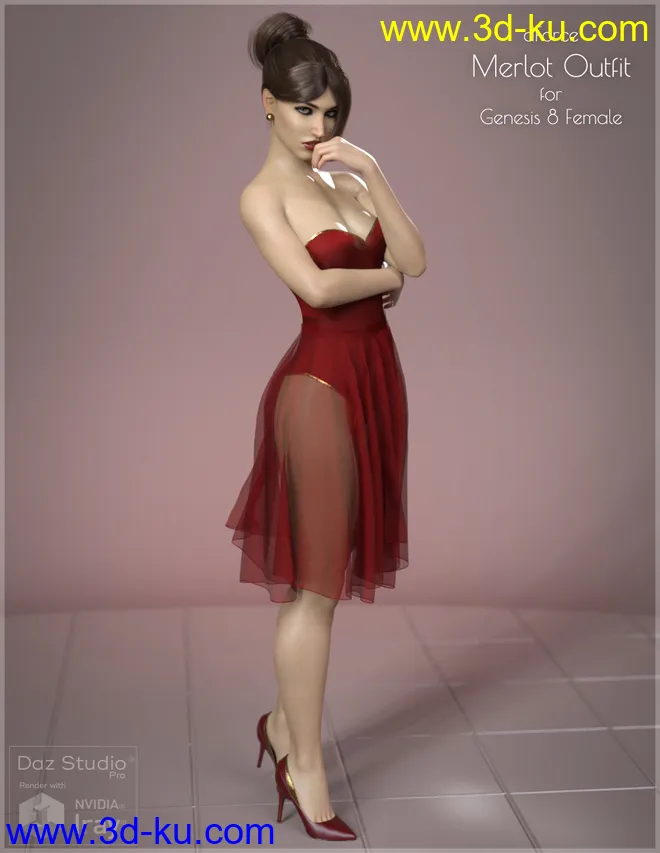 Merlot Outfit for Genesis 8 Female模型的图片1