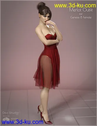 3D打印模型Merlot Outfit for Genesis 8 Female的图片